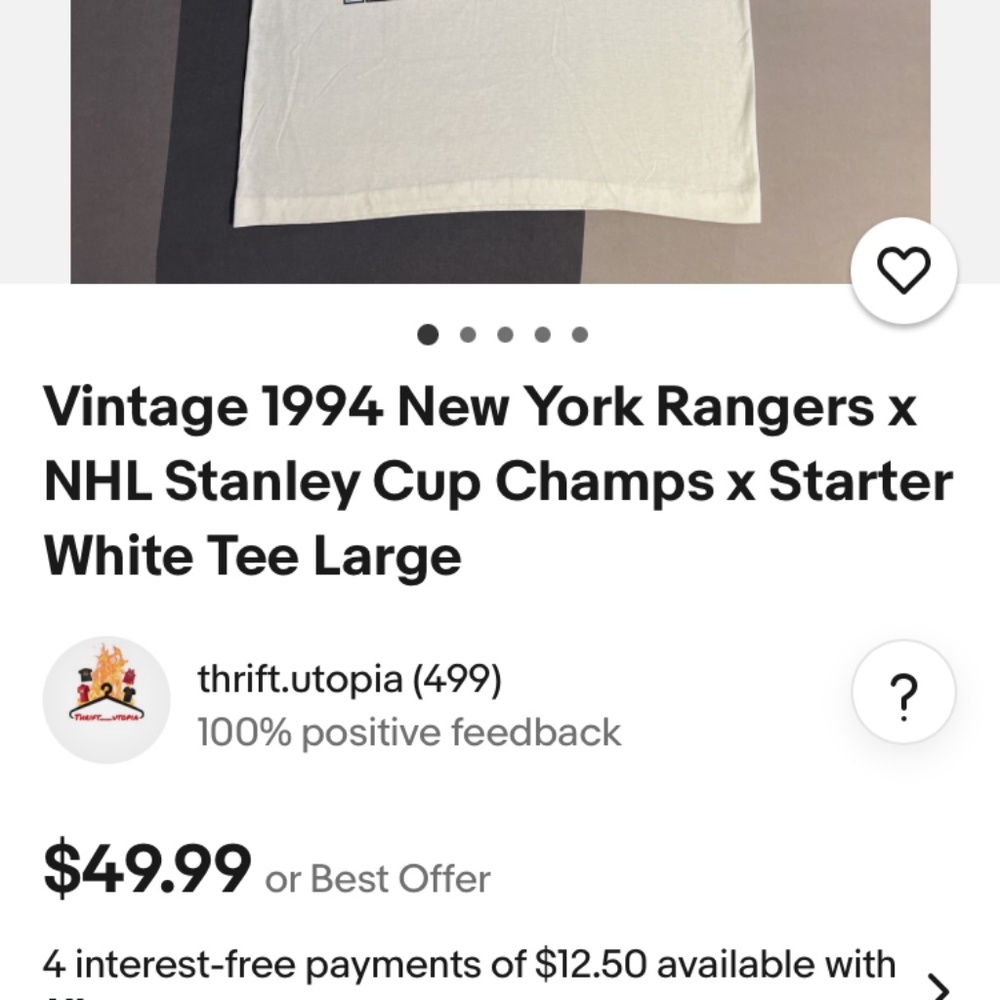 Vintage 1994 Stanley Cup champions Rangers T-shirt